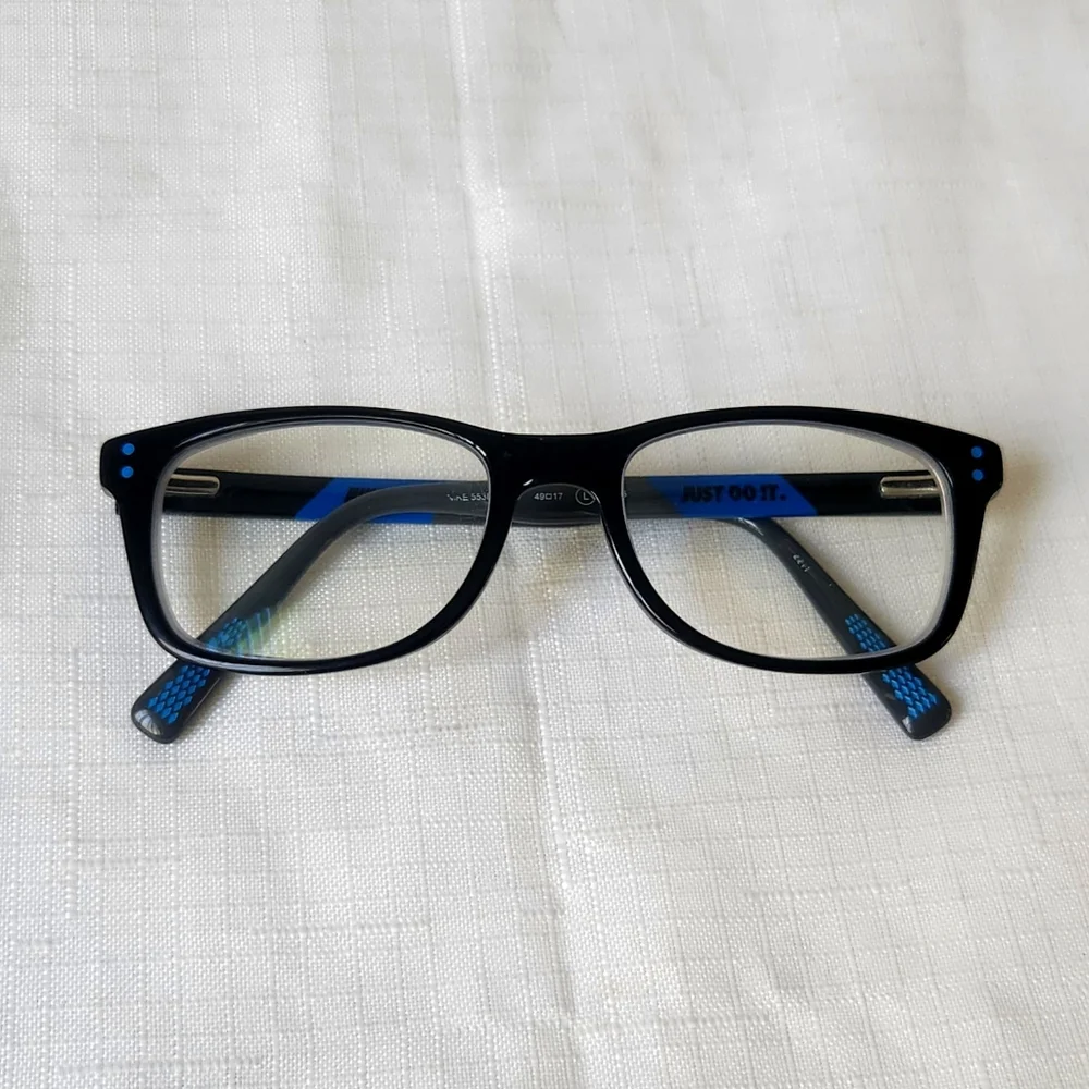 Nike Youth Unisex 5538G 013 49-17 (L) 135 Eyeglasses Navy Blue gray multicolored
